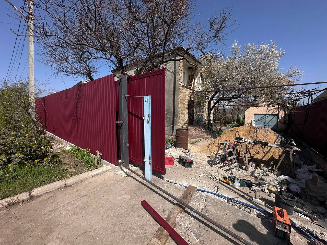 Courtyard improvement work underway in April 2026